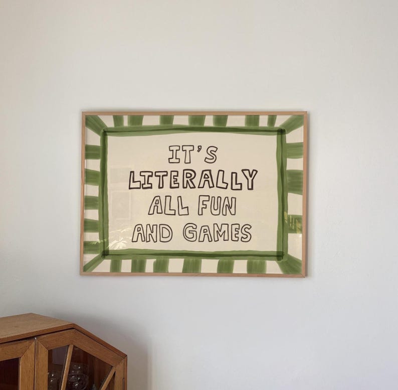 È letteralmente tutto divertimento e giochi, stampa, decorazione da parete tipografica giocosa Dopamine Decor MR76 immagine 1