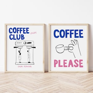 Coffee Club Wall Art, Espresso Poster, Coffee Station Art, Aesthetic Coffee Bar Print, coffee maker print, Printable Art, Digital poster MR1