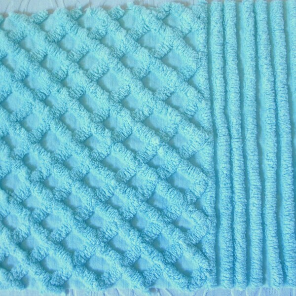 BeautifulAqua Ultra Plush Vintage Cotton Chenille Bedspread Fabric 12 x 18 Inches