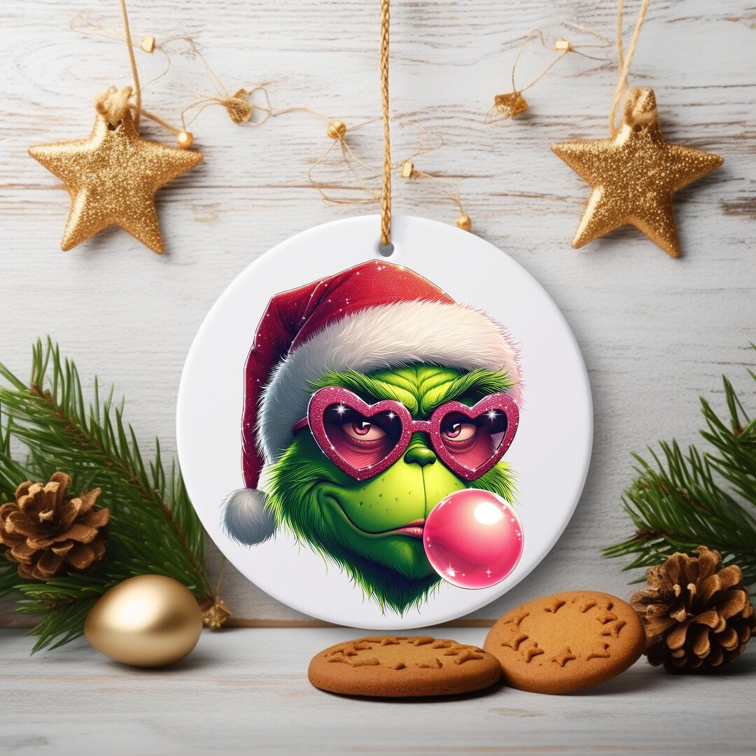 Grinch Ornament, Grinch Christmas Ornament, Grinch Xmas Ornament ...