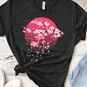 Oriental Sakura Cherry Blossom Shirt, Flower Nature Shirt Tee Japanese Cherry Blossoms Unisex Women&#39;s Tee for Women Outdoors Spring Flowers