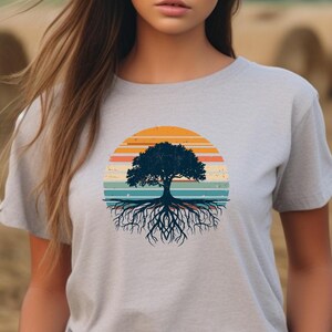 Camping Gift Shirt, Forest Themed t-Shirt, Tree Shirt, Adventure Is Calling, Sunset Themed Shirt Wildlife Tee, Wilderness, Tree of life Top