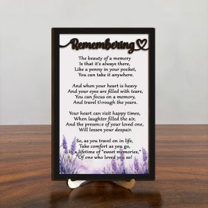 Custom Memorial Wooden Sign 2 Layer, Loss of a Mother, Father, Son, Memorial Poem, Remembrance Gift, Bereavement Gift, Sympathy Wood Frame