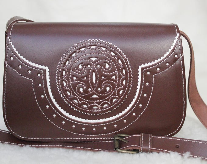 Featured listing image: Handmade Cowhide Crossbody Bag "Agrippina the Elder" - Roman Style, Elegant and Versatile Shoulder Bag, Genuine Leather.