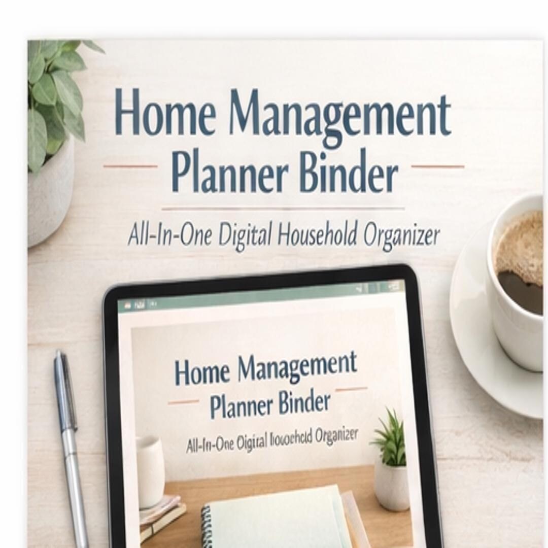 Home Management Planner Binder | Digital Household Organizer | Budget ...