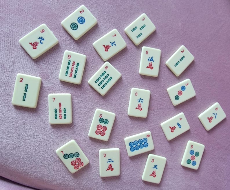 20 Thin Mahjong Tiles for Crafting image 3