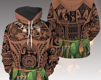 Sudadera con capucha para disfraz de Maui Moana, sudadera con capucha de cosplay de personajes de Disney para hombre, sudadera con capucha de Halloween para viaje a Disneyland para él, sudadera con capucha para disfraz de Halloween