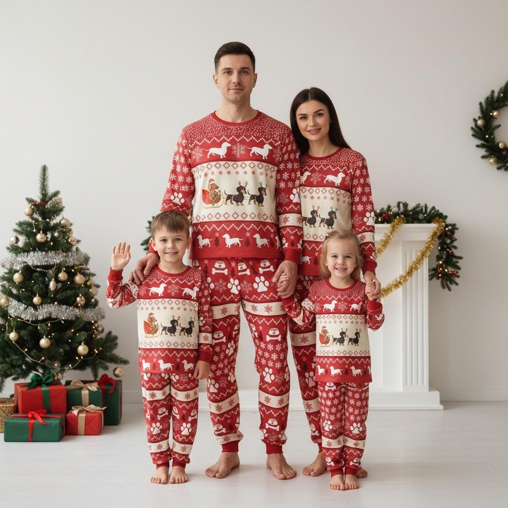 Een Stuk Set Kerst Thema Pyjama Mannen Papa Famili... – Grandado