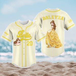 Custom Belle Princess Baseball Jersey, Beauty and the Beast Shirt, Disney Jersey Shirt, Disney Baseball Shirt, Magic Kingdom Shirt