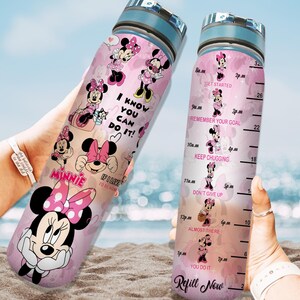 Disney Minnie Water Tracker Bottle, Mickey & Friends Water Bottle, Minnie Mouse 32oz Bottle, Disney Sport Bottle, Magic Kingdom Bottle