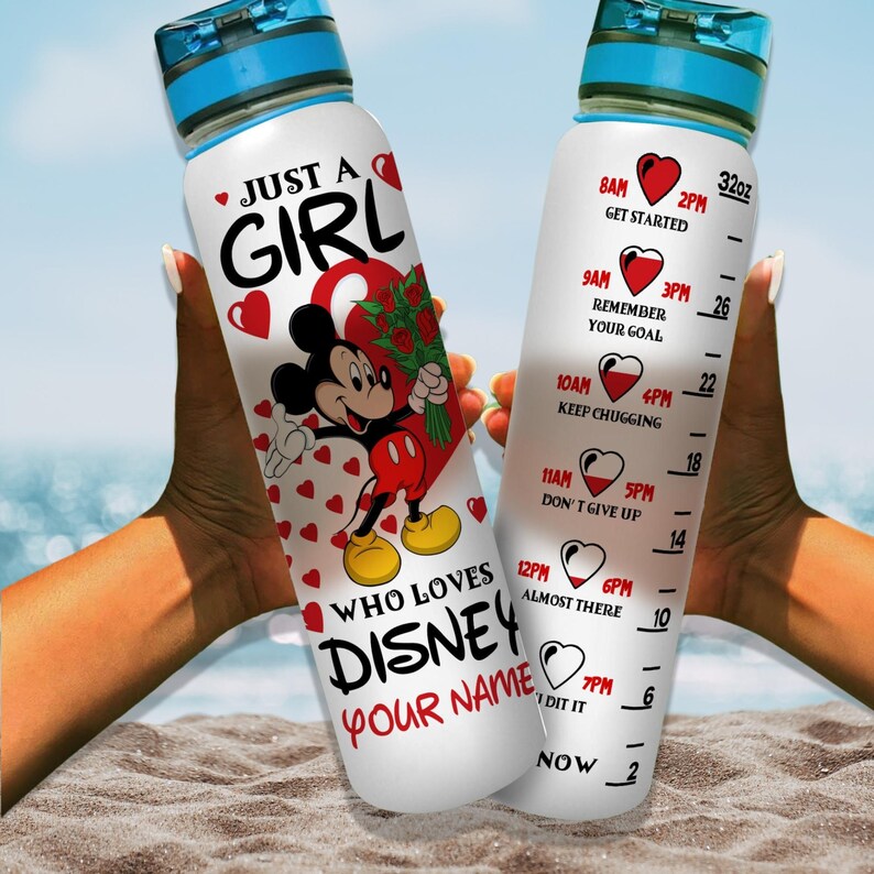 Custom Mickey Water Tracker Bottle, Mickey Mouse 32oz Bottle, Mickey & Friends Water Bottle, Disney Sport Bottle, Magic Kingdom Bottle