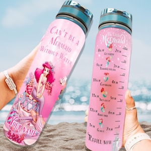 Custom Disney Ariel Water Tracker Bottle, Disney Princess Water Bottle, Magic Kingdom Gift, A Little Mermaid Drinkware Bottle