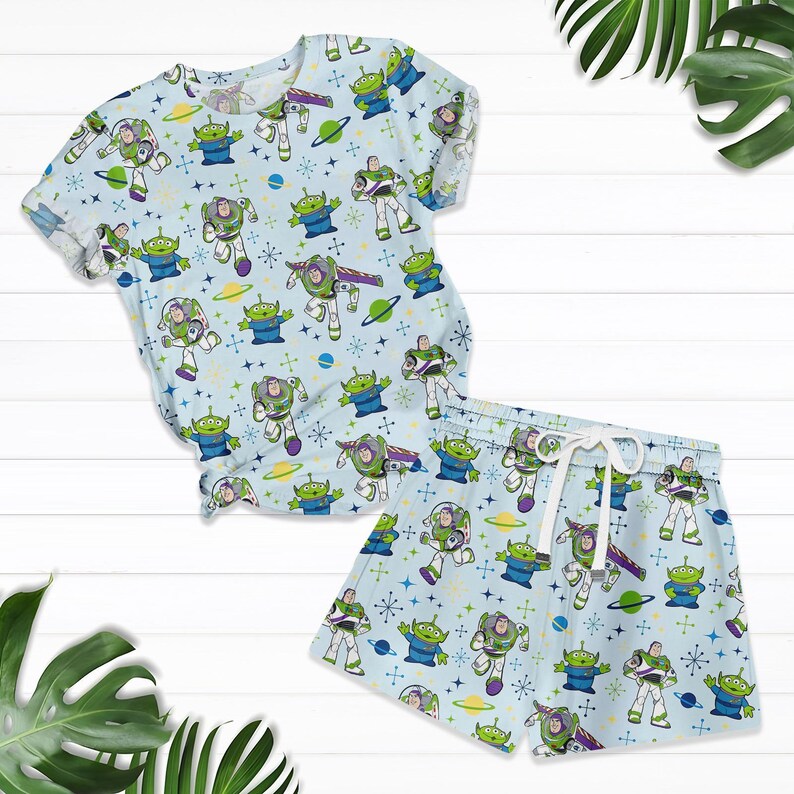 Buzz Lightyear And Little Green Men TShirt And Shorts, Toy Story Pajamas Set, Buzz Lightyear Fan Shirt, Disney Movie Pajamas For Fan