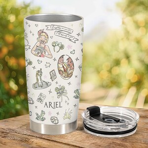Ariel 20oz Tumbler, Princess Skinny Tumbler, Disney Gift For Woman, Magical Stainless Steel Tumbler, Birthday Gift