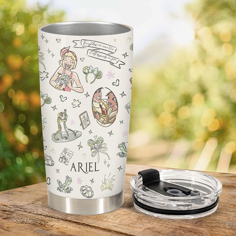 Ariel 20oz Tumbler, Princess Skinny Tumbler, Disney Gift For Woman, Magical Stainless Steel Tumbler, Birthday Gift