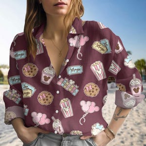 Disney Snacks Blouse Shirt, Disney Snacks Long Sleeve Shirt, Magical Park Snacks Shirt, Disneyland Trip Shirt, Disney Women Shirt