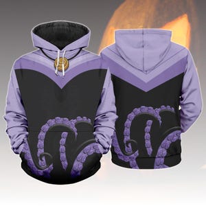 Ursula Costume Hoodie, Disney Little Mermaid Villain Cosplay Sweatshirt, Sea Witch Halloween T-Shirt For Fan, Cartoon Cosplay Hoodie