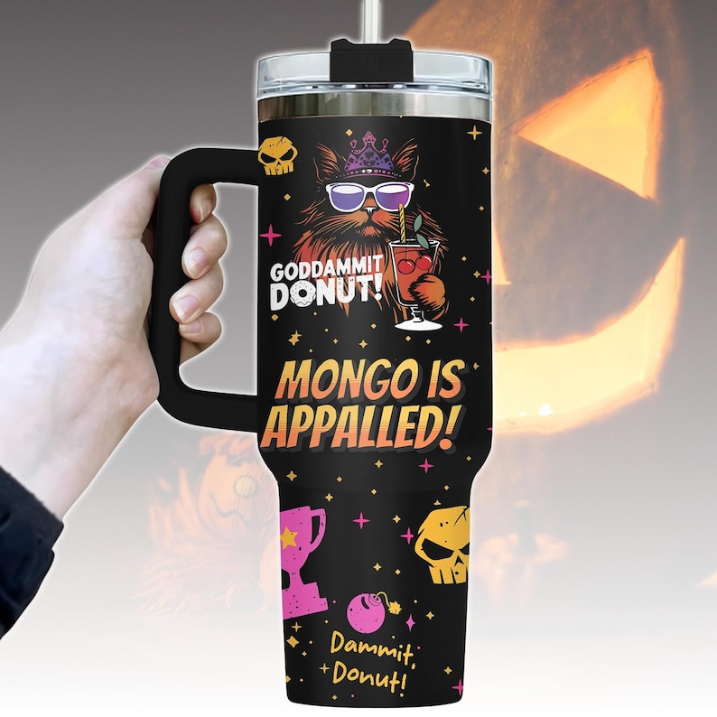 Princess Donut And Mongo 40oz Tumbler, Dungeon Crawler Carl Stainless Tumbler, Fantasy Book Drinkware Tumbler, Bookish Tumbler