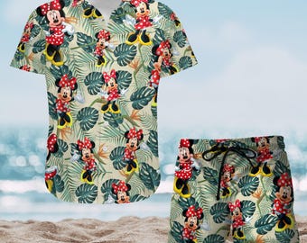 Disney Minnie Button Shirt, Minnie Mouse Shirt And Shorts, Mickey And Friends Button Up Shirt, Magic Kingdom Shirt Women, Disney Trip
