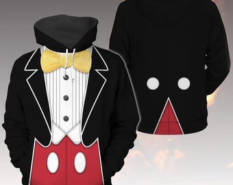 Mickey Tuxedo Costume Hoodie And Joggers, Disney Character Cosplay Hoodie Men, Disney Cartoon Halloween Hoodie For Fan, Magic Kingdom