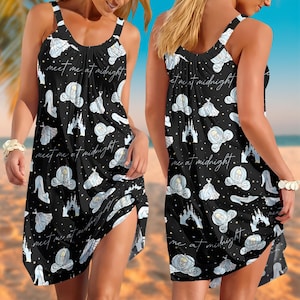 Cinderella Princess Sling Summer Dress, Meet Me At Midnight Dress, Disney Princess Summer Sundress, Disneyland Trip Family Outfit Women