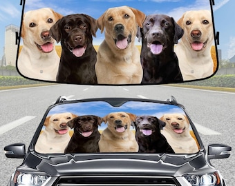 Labrador Retriever Car Sunshade, Funny Dog Windshield Cover, Pet Lover Lab Car Accessory, Halloween Gift for Dog Lover, Dog Lover Gift