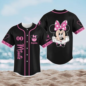 Custom Disney Minnie Baseball Jersey, Minnie Mouse Baseball Shirt, Mickey And Minnie Jersey Shirt, Magic Kingdom Jersey Men