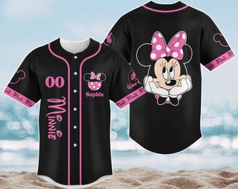 Benutzerdefinierte Disney Minnie Baseball Jersey, Minnie Maus Baseball Shirt, Mickey und Minnie Jersey Shirt, Magic Kingdom Jersey Männer