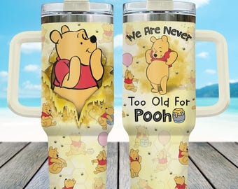Disney Pooh 40oz Tumbler, Winnie The Pooh Tumbler For Fan, Pooh Bear Stainless Tumbler, Disneyland Trip Steel Tumbler, Pooh Fan Cup