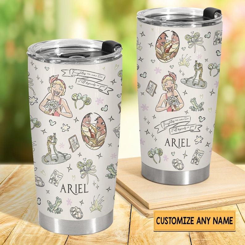 Ariel 20oz Tumbler, Princess Skinny Tumbler, Disney Gift For Woman, Magical Stainless Steel Tumbler, Birthday Gift
