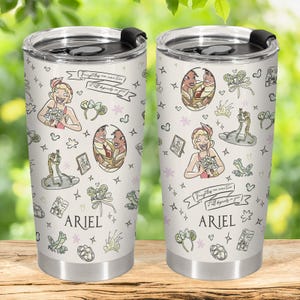 Ariel 20oz Tumbler, Princess Skinny Tumbler, Disney Gift For Woman, Magical Stainless Steel Tumbler, Birthday Gift