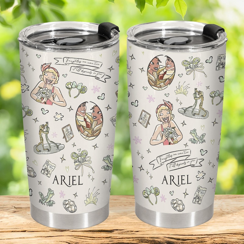 Ariel 20oz Tumbler, Princess Skinny Tumbler, Disney Gift For Woman, Magical Stainless Steel Tumbler, Birthday Gift