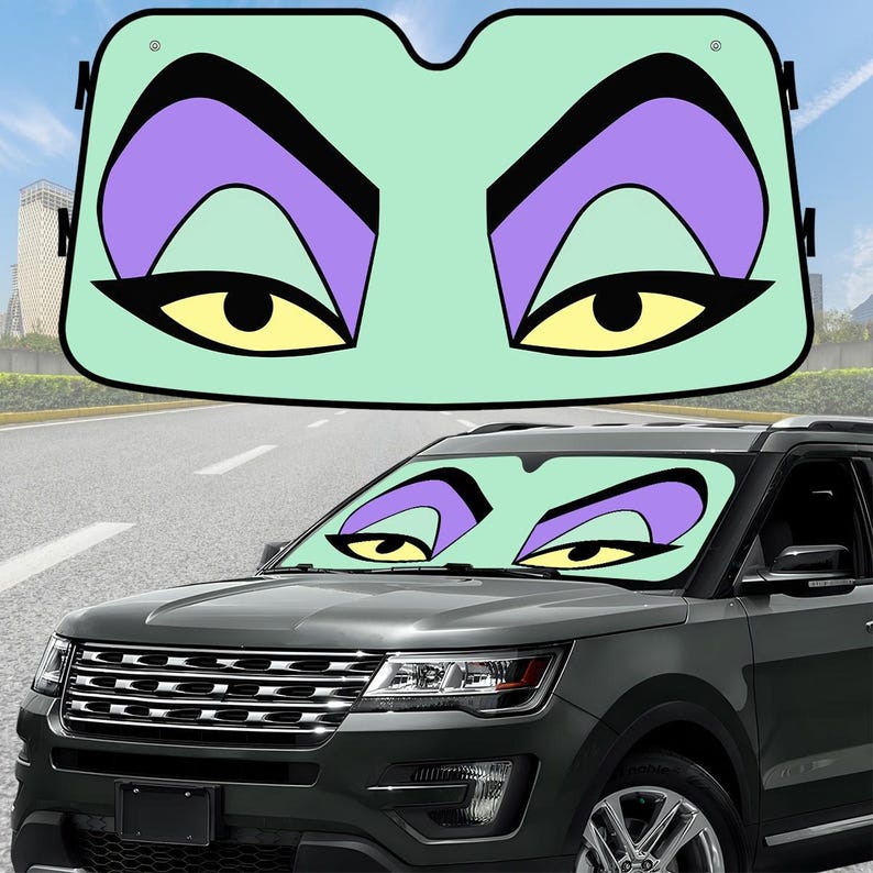 Maleficent Car Sunshade, Disney Villains Windshield Shade, Villain Inspired Auto Sun Shade, Disney Halloween Car Decor, Magic Kingdom