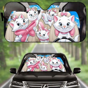 Parasol Marie Cat, Parasol para coche Marie Cat, Parasol para coche Marie Cat, Parasol Los Aristogatos, Parasol de película de dibujos animados, Visera para sol de gato C