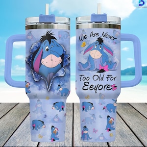 Disney Eeyore 40oz Tumbler, Winnie The Pooh Tumbler For Fan, Eeyore Stainless Tumbler, Disneyland Trip Steel Tumbler, Pooh Friends Cup