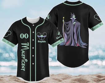 Custom Maleficent Baseball Jersey, Disney Villains Jersey Shirt, Maleficent Gift, Sleep Beauty Baseball Shirt, Disneyland Trip Shirt