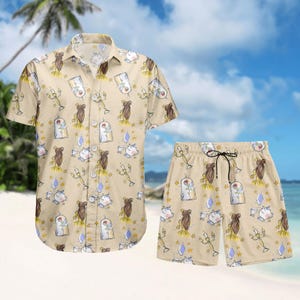 Belle Princess Button Shirt And Shorts, Disney Princess Shirt For Men, Beauty And The Beast Shirt Women, Disneyland Trip Shirt