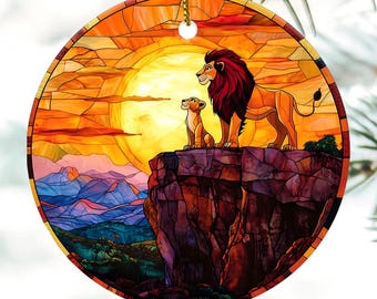 Lion King Ceramic Christmas Ornament, Disney Movie Xmas Tree Ornament, Animated Film Xmas Tree Hanging, Christmas Gift