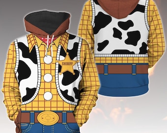 Woody Costume Hoodie With Joggers, Toy Story Cowboy Cosplay Outfit For Adult, Disney Halloween Set, Toy Story Woody Costume Gift Idea