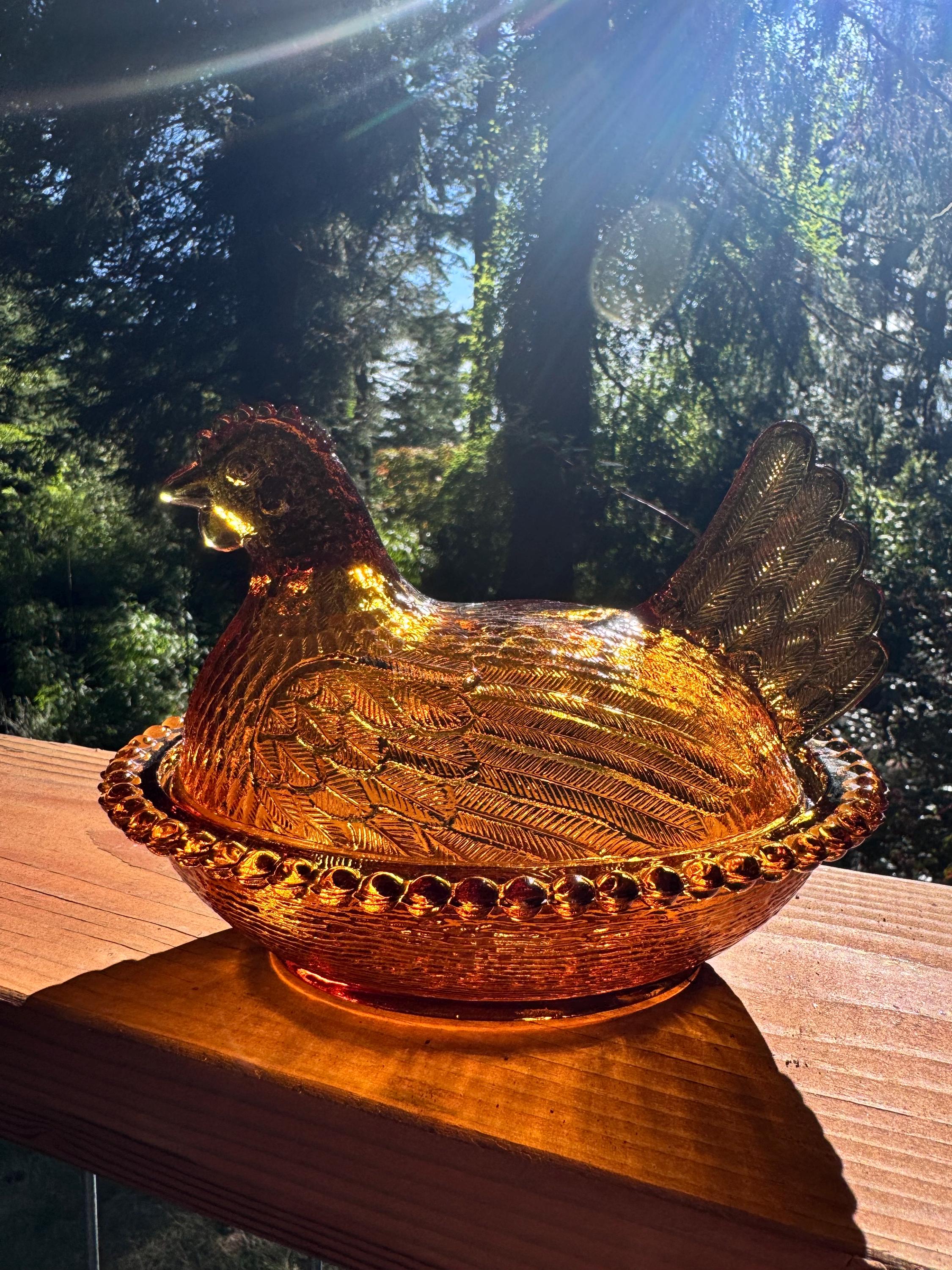 Indiana Glass Hen on Nest - Etsy