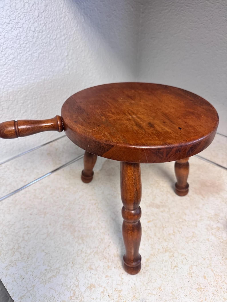Vintage Wooden Milking Stool Plant Stand Rustic Decor - Etsy