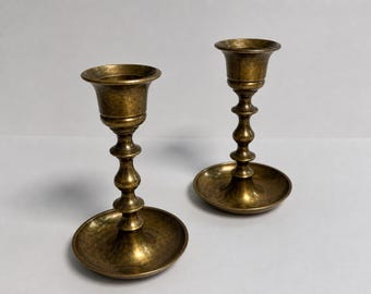Vintage Solid Brass Candlesticks Pair Gatco