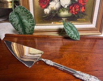 Vintage Silver Plate Cake Server Ornate Handle Pie Server Wedding