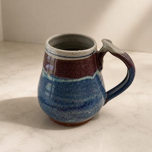 Glazed Ceramic Mug, Studio Pottery, Signed Coffee Mug, Vase with Handle