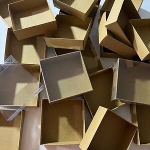 Scatola Kraft, Scatola con Coperchio in Acetato, Scatola Regalo, Scatola Regalo all'Ingrosso, Scatole Regalo per Matrimoni