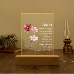 Luz de noche personalizada con letra manuscrita para Nana - Ideas de regalo para el Día de la Madre - Regalo para mamá - Regalos de cumpleaños para abuelas y mamás
