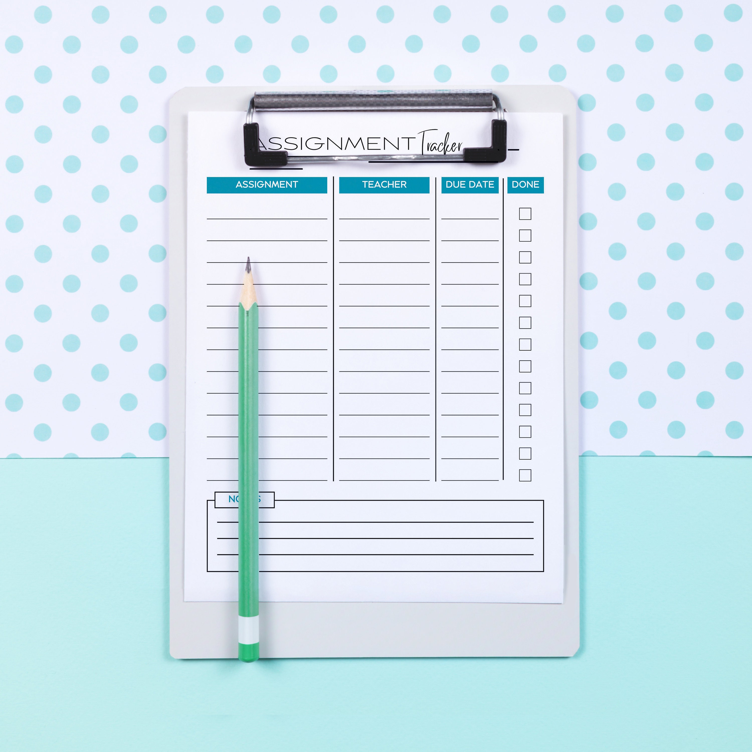 Student Assignment Tracker – Printable Homework Planner (8.5x11 ...