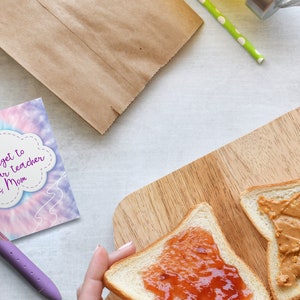 Tie-Dye Pre-Printed Sticky Post-It Notes in Shades of Pink, White, Blue, and Purple