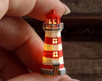 1/12 dollhouse miniature battery operated lighthouse