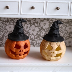 Dockhusdekoration 1:12 miniatyr 3D-tryckt pumpa jack o'lantern